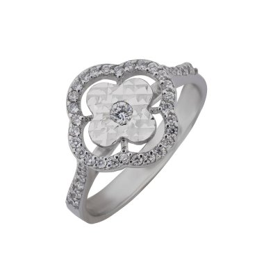 Mücevher alyansı, beyaz altın. Nişan gümüş beyaz altın yüzük izole edilmiş beyaz arkaplan