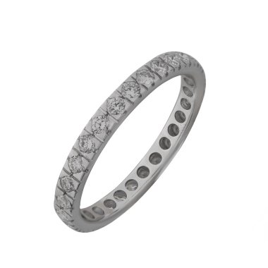 Mücevher alyansı, beyaz altın. Nişan gümüş beyaz altın yüzük izole edilmiş beyaz arkaplan