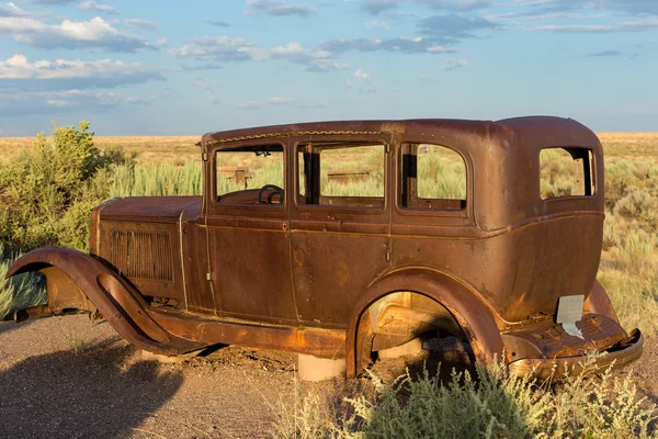 Edifici d'epoca lungo la storica Route 66 a Holbrook, Arizona, USA — Foto Stock