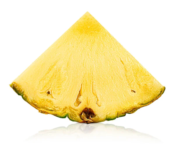 Beyaz Izole Arkaplanda Bir Dilim Ananas — Stok fotoğraf