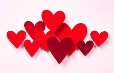 greeting card for valentine's day made of valentines in the shape of hearts