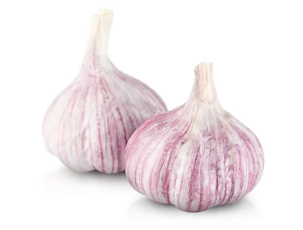 Frischer Knoblauch Auf Weißem Isolierten Hintergrund — Stockfoto