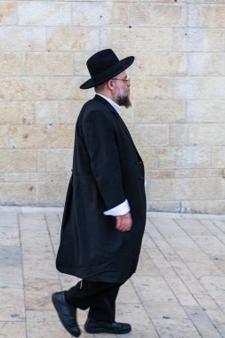 JERUSALEM, ISRAEL - CIRCA MAYIS 2018: Kudüs 'teki Batı Duvarı manzarası, İsrail yaklaşık Mayıs 2018' de Kudüs 'te.
