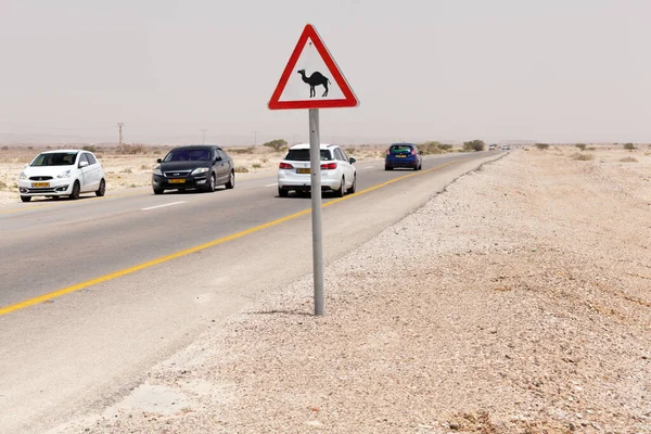 Nagev Israel Circa Mayo 2018 Vista Carretera Través Del Desierto — Foto de Stock