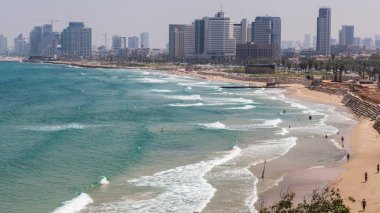 TEL AVIV, ISRAEL - CIRCA MAYIS 2018: İsrail 'deki Tel Aviv' in güzel manzarası Mayıs 2018 civarında Tel Aviv 'de.