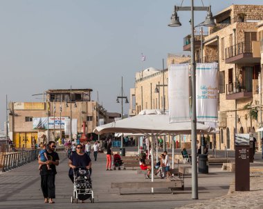 TEL AVIV, ISRAEL - CIRCA MAYIS 2018: İsrail 'deki Tel Aviv Eski Jaffa' nın güzel manzarası Mayıs 2018 civarında Tel Aviv 'de.