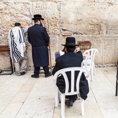 JERUSALEM, ISRAEL - CIRCA MAYIS 2018: Kudüs 'teki Batı Duvarı manzarası, İsrail yaklaşık Mayıs 2018' de Kudüs 'te.