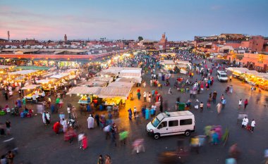 MARRAKESH, MOROCCO - CIRCA EPTEMBER 2014: Jamaa el Fna in Marrakesh circa Eylül 2014.