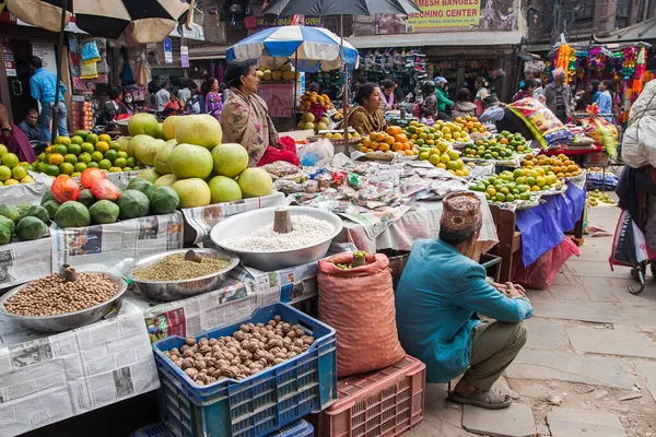 Street Trading Jest Podstawową Formą Sprzedaży Nepalu Około Listopada 2013 — Zdjęcie stockowe