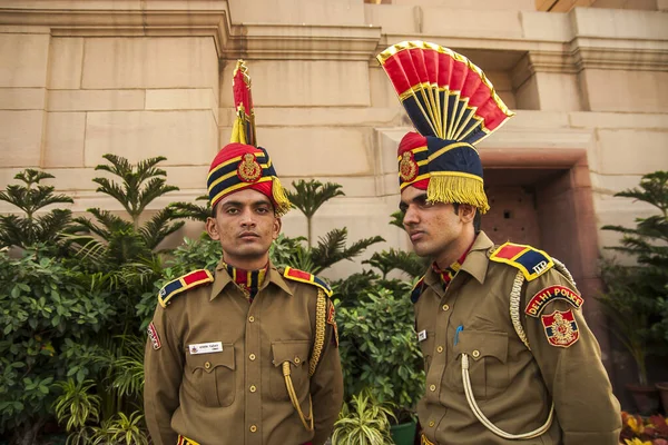 Delhi Índia Circa Novembro 2013 Soldado Indiano Uniforme Por Volta — Fotografia de Stock