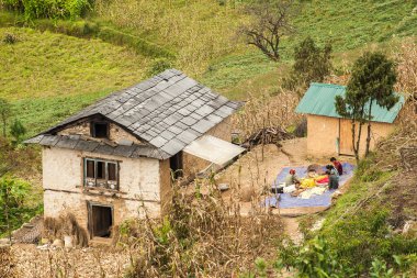 BUPSA, NEPAL - CIRCA ECTOBER 2013: Bupsa köyü Ekim 2013 Bupsa.