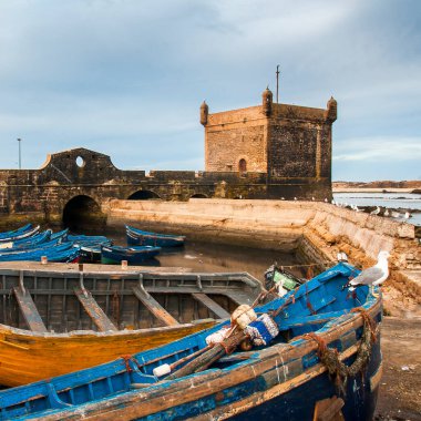 ESSAOUIRA, MOROCCO - CIRCA EPTEMBER 2014: Essaouira kasabası, Eylül 2014, Essaouira.