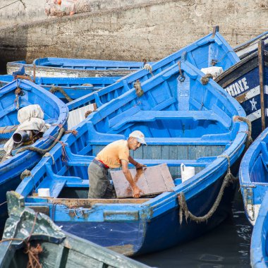 ESSAOUIRA, MOROCCO - CIRCA EPTEMBER 2014: Essaouira Limanı Eylül 2014 Essaouira.