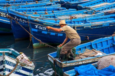 ESSAOUIRA, MOROCCO - CIRCA EPTEMBER 2014: Essaouira Limanı Eylül 2014 Essaouira.