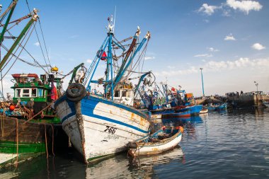 ESSAOUIRA, MOROCCO - CIRCA EPTEMBER 2014: Essaouira Limanı Eylül 2014 Essaouira.