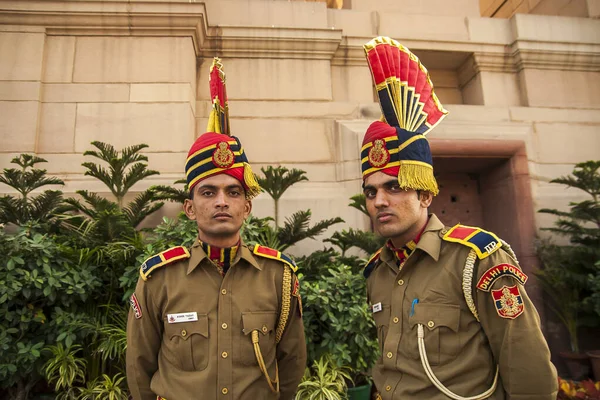 Delhi Índia Circa Novembro 2013 Soldado Indiano Uniforme Por Volta — Fotografia de Stock