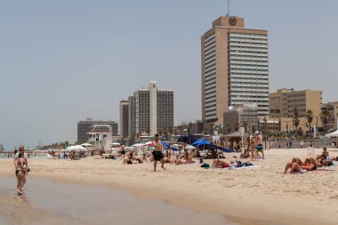 TEL AVIV, ISRAEL - CIRCA MAYIS 2018: İsrail 'deki Tel Aviv' in güzel manzarası Mayıs 2018 civarında Tel Aviv 'de.