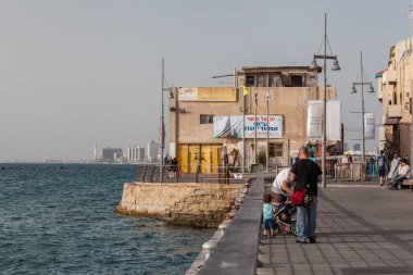 TEL AVIV, ISRAEL - CIRCA MAYIS 2018: İsrail 'deki Tel Aviv Eski Jaffa' nın güzel manzarası Mayıs 2018 civarında Tel Aviv 'de.