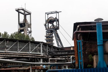 RUDA SLASKA, POLAND - CIRCA SEPTEMBER 2019: Industrial face of the Bielszowice coal mine circa September 2019 in Ruda Slaska.