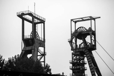 RUDA SLASKA, POLAND - CIRCA SEPTEMBER 2019: Industrial face of the Bielszowice coal mine circa September 2019 in Ruda Slaska. clipart