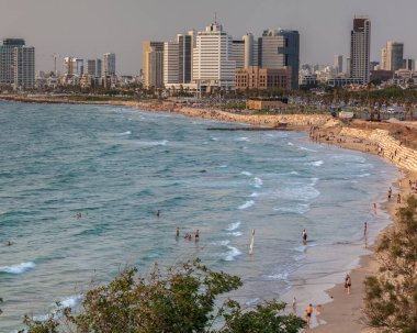 TEL AVIV, ISRAEL - CIRCA MAYIS 2018: İsrail 'deki Tel Aviv' in güzel manzarası Mayıs 2018 civarında Tel Aviv 'de.
