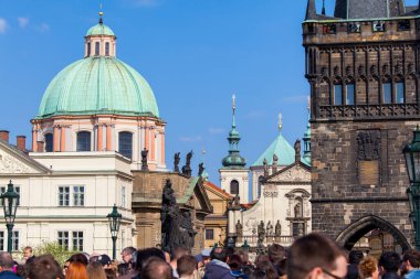 PRAG, CZECH Cumhuriyet - CRCA Nisan 2017: Çek Cumhuriyeti 'nin Prag' daki başkenti Prag şehri, Nisan 2017.