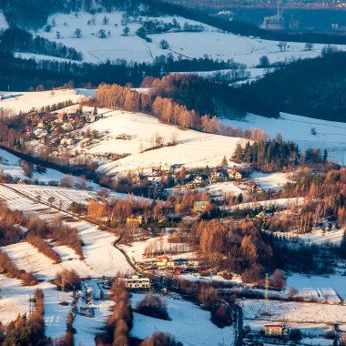 Rownica 'dan güzel Beskid Slaski' nin harika manzarası.