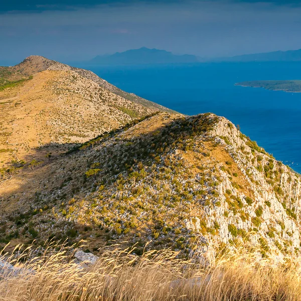 Krásný Výhled Vrcholu Sveti Nikola Nejvyšší Ostrově Hvar — Stock fotografie