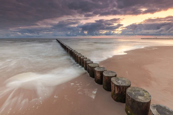 Pěkný Výhled Polské Baltské Moře Noechorze — Stock fotografie