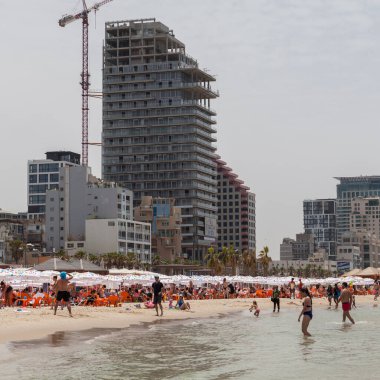 TEL AVIV, ISRAEL - CIRCA MAYIS 2018: İsrail 'deki Tel Aviv' in güzel manzarası Mayıs 2018 civarında Tel Aviv 'de.