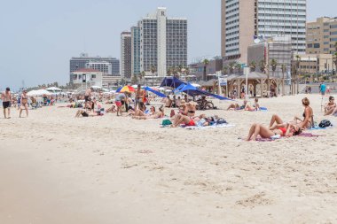 TEL AVIV, ISRAEL - CIRCA MAYIS 2018: İsrail 'deki Tel Aviv' in güzel manzarası Mayıs 2018 civarında Tel Aviv 'de.