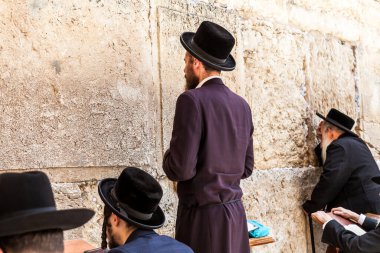 JERUSALEM, ISRAEL - CIRCA MAYIS 2018: Kudüs 'teki Batı Duvarı manzarası, İsrail yaklaşık Mayıs 2018' de Kudüs 'te.