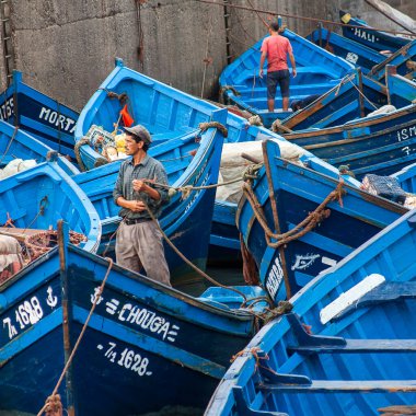 ESSAOUIRA, MOROCCO - CIRCA EPTEMBER 2014: Essaouira Limanı Eylül 2014 Essaouira.