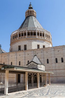 NAZARETH, ISRAEL - CIRCA MAYIS 2018: Nasıra 'daki Annunciation Bazilikası Mayıs 2018.