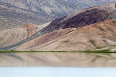 Tacikistan 'da Pamir' de Bulunkul Gölü 'nün güzel manzarası