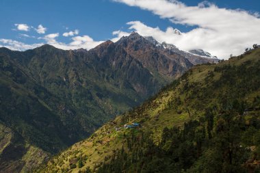 BUPSA, NEPAL - CIRCA ECTOBER 2013: Himalayaların manzarası Ekim 2013 'te Bupsa' da.