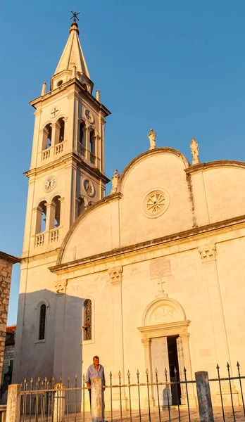 Igreja Nossa Senhora Boa Saúde Jelsa Ilha Hvar Croácia Por — Fotografia de Stock