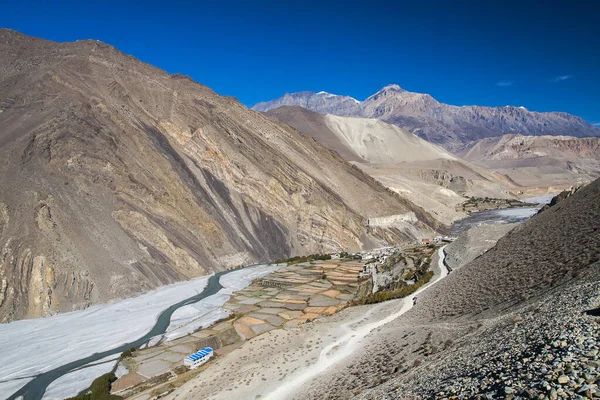 Kagbeni Nepal Circa Noviembre 2013 Vista Del Himalaya Rodeó Pueblo — Foto de Stock