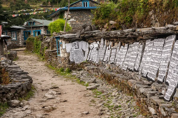 Chaurikharka Nepal Circa Oktober 2013 Mani Steine Mit Der Inschrift — Stockfoto