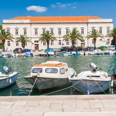 Hırvatistan 'ın Hvar adasında yer alan küçük bir kasaba olan Stari Grad, Ağustos 2016' da Stari Grad 'da görülüyor..
