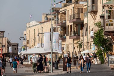TEL AVIV, ISRAEL - CIRCA MAYIS 2018: İsrail 'deki Tel Aviv Eski Jaffa' nın güzel manzarası Mayıs 2018 civarında Tel Aviv 'de.
