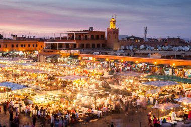 MARRAKESH, MOROCCO - CIRCA EPTEMBER 2014: Jamaa el Fna in Marrakesh circa Eylül 2014.