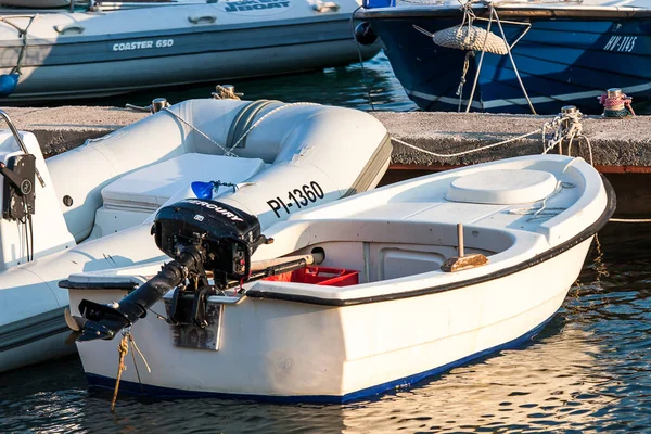 Barco Motor Puerto Pueblo Sveta Nedilja Isla Hvar Circa Septiembre — Foto de Stock