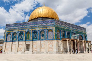 JERUSALEM, ISRAEL - CIRCA MAYIS 2018: Kudüs 'teki Kaya Kubbe manzarası, İsrail yaklaşık Mayıs 2018.