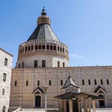 NAZARETH, ISRAEL - CIRCA MAYIS 2018: Nasıra 'daki Annunciation Bazilikası Mayıs 2018.