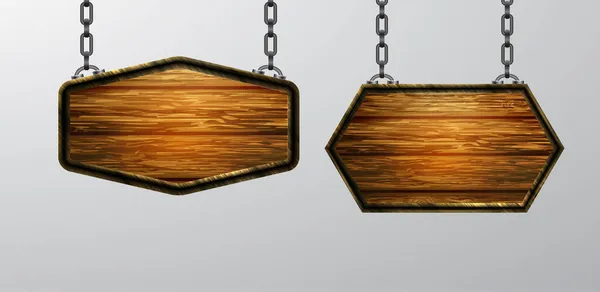 Illustration vectorielle réaliste du panneau en bois isolé — Image vectorielle