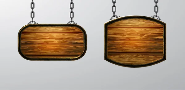 木製の看板のベクトル現実的なイラスト孤立 — ストックベクタ