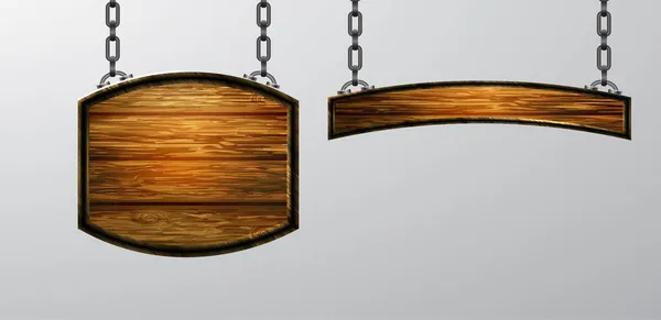 Векторна реалістична ілюстрація дерев'яної вивіски ізольовано — стоковий вектор
