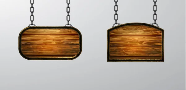 Ilustração realista vetorial da placa de madeira isolada — Vetor de Stock