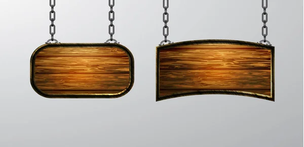 Illustration vectorielle réaliste du panneau en bois isolé — Image vectorielle